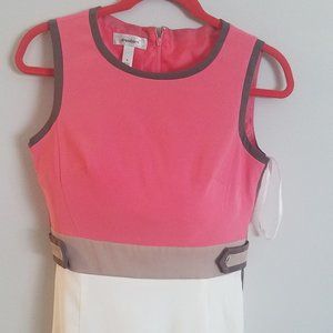 Dress Barn Size 6 block print pastel dress